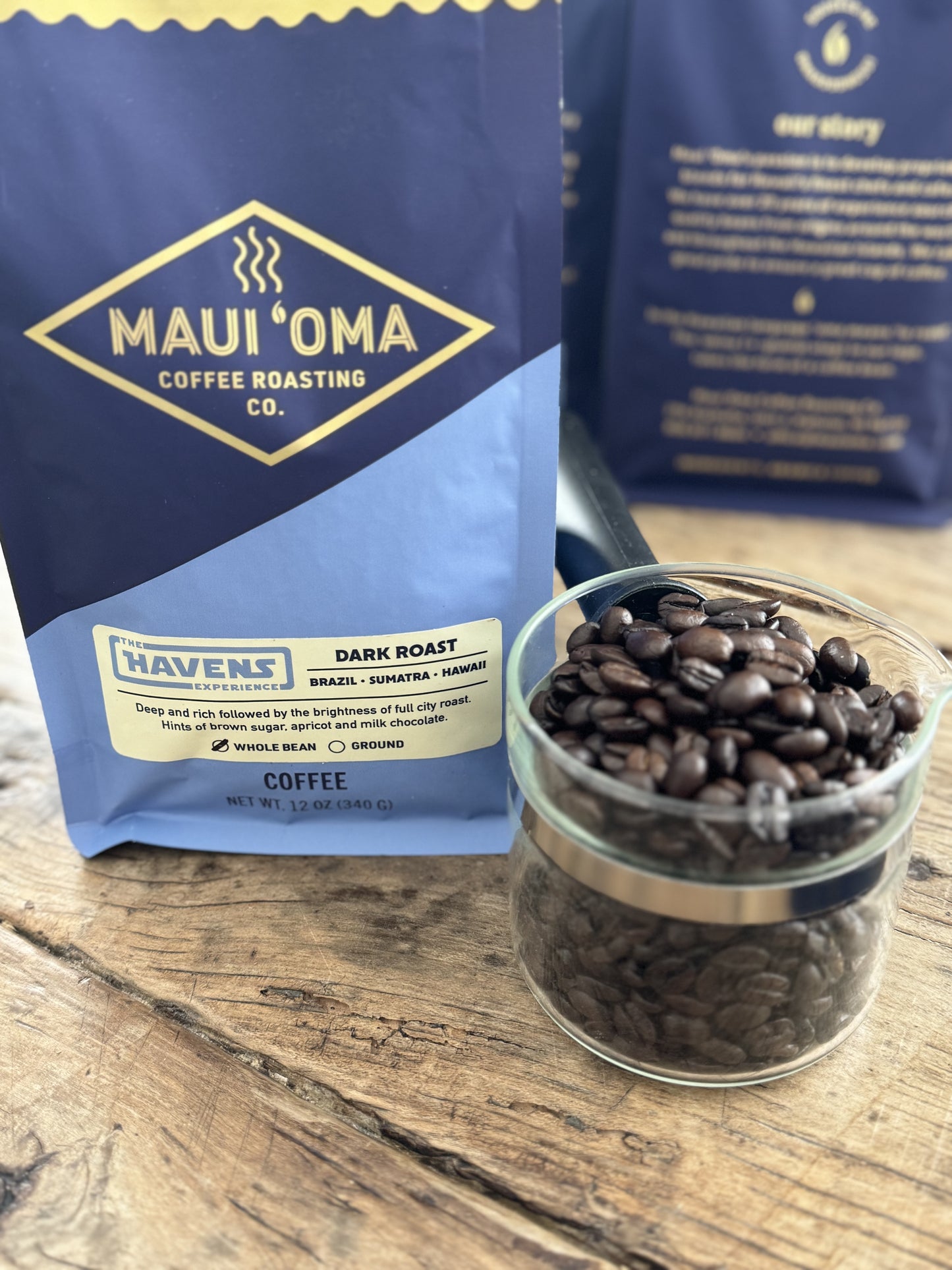 12oz Dark Roast Maui ‘Oma Coffee, The Havens Experience